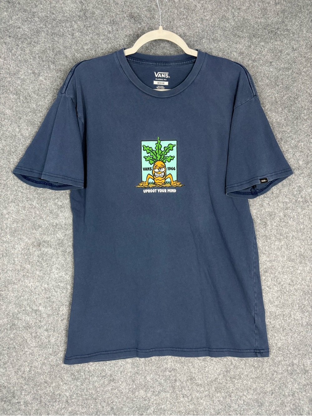 Vans Uproot Your Mind Graphic Tee Mens Medium Navy